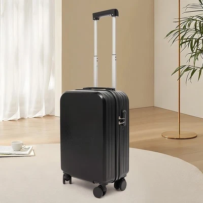 20" Travel Luggage Suitcase Black Carry On Luggage, Suitcase with Cup Holder - Image 1 of 4