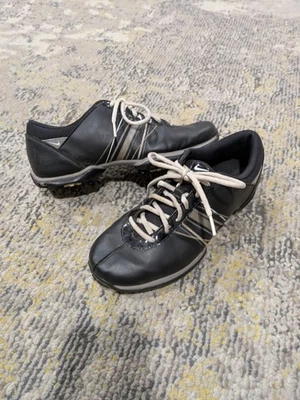 Туфли для гольфа женские Nike Air Tour седло 7,5 черные белые кожаные с шипами спортивные - Изображение 1 из 4