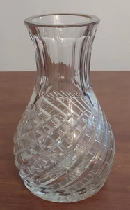 CESKA signierter Kristall Kunst Glas KARAFFE Wasserkrug Vase getäfelt SCHLIFF WIRBEL Facette - Bild 1 von 5