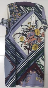 Tory Burch Patchwork Black Mountain Floral Printed T-Shirt Dress Size M Neu mit Etikett - Bild 1 von 7