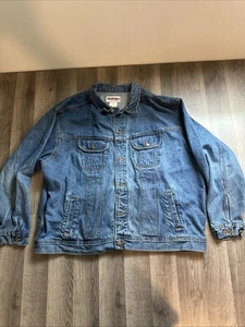 Wrangler Rugged Wear Denim Jacket Mens 3XL Blue Cowboy Western Pockets Cotton - Picture 1 of 10