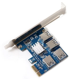 Carte PCIE PCI-E PCI Express Riser 1X à 16X 1 à 4 Emplacements USB 3.0 - Mu6096 - Photo 1/6