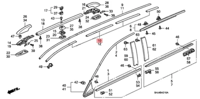 Nueva moldura de techo genuina Honda Odyssey derecha (2005-2010) OE 74306SHJA21 Foto 1 de 4