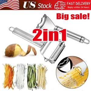 Stainless Steel Potato Peeler Vegetable Grater Fruit Slicer Carrot Cutter Tools - Picture 1 of 17