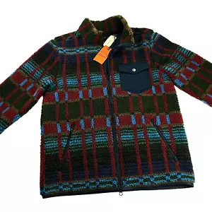LL Bean x Todd Snyder Hi-Pile Sherpa Shirt Jacket Mens Size M Zip Front Plaid - Picture 1 of 11