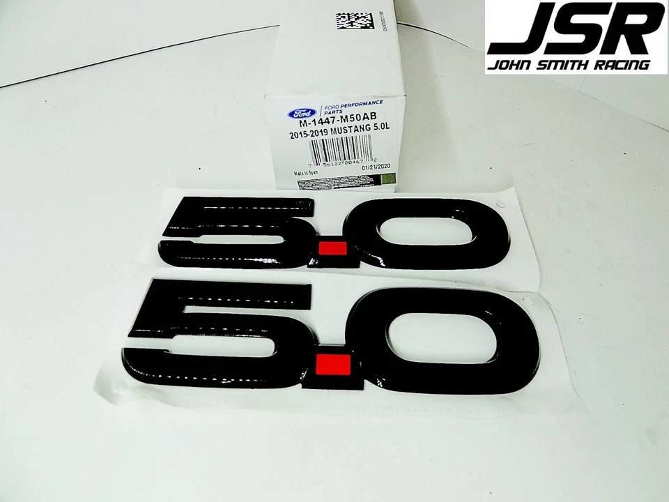 Mustang 2015-2022 5,0 L Coyote guardabarros emblemas insignias par negro genuino FRPP Foto 1 de 1