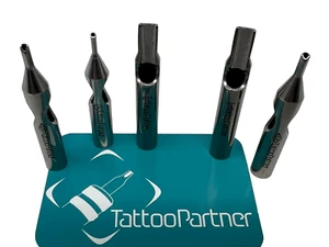 TattooPartner Set: 5x Edelstahlspitzen n. Wunsch - INKgrafiX® Tattoospitzen DE - Bild 1 von 9