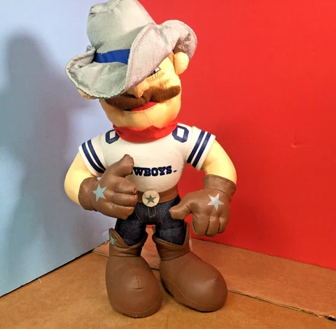 Dallas Cowboys 13" Plush Team Mascot ROWDY NFL Cowboy Hat Standing 1996 Vintage Cover