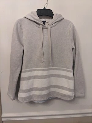 Sudadera con Capucha J Crew Vintage Polar Gris y Blanco Nueva Sin Etiquetas Talla Pequeña Forrada de Vellón Foto 1 de 4