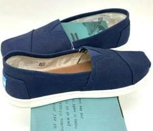 ZAPATOS INFORMALES SIN CORDONES TOMS CLASSIC AZUL MARINO ""TALLA JUVENIL 1 - Imagen 1 de 5