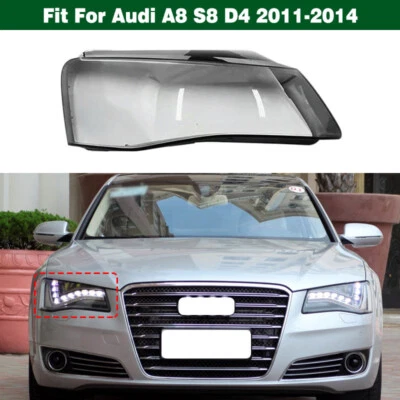 Cubierta de lente de faro derecho transparente + pegamento sellador para Audi A8 S8 D4 2011-2014 Foto 1 de 4