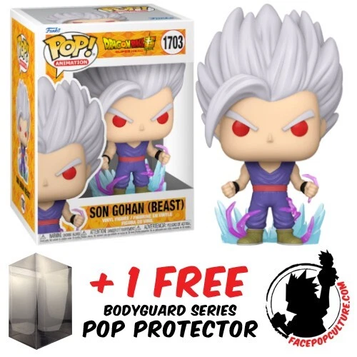 FUNKO POP VINYL DRAGON BALL SUPER HERO SON GOHAN BEAST #1703 + POP PROTECTOR — 第 1/1 张图片