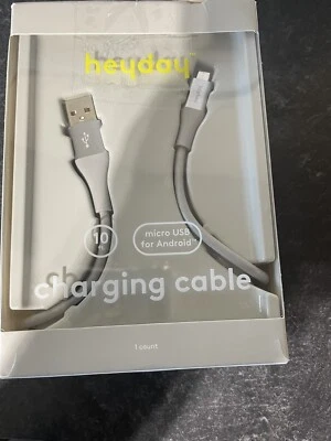 heyday™ 10' Micro-USB to USB-A Round Cable - Cool Gray/Silver (NIB) - Image 1 of 2