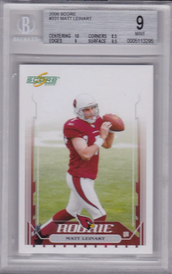 2006 Score #331 MATT LEINART (RC) BGS 9 MINT St. Louis CARDINALS / USC - Image 1 of 1