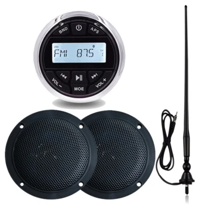 Bootsradio Wasserdichter IP66 Bluetooth Stereo mit 4" Lautsprecher und Antenne - Bild 1 von 4