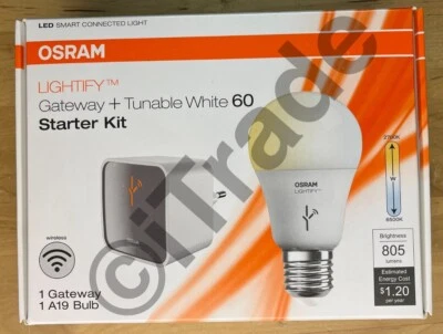 OSRAM 73800 LIGHTIFY Starter Kit Gateway Tunable White LED Bulb 800 Lm NEW FSH - Image 1 of 4