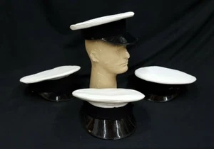 Lot of 4 White Blue & Black Military Police Official Costume Reenactment Hats - Picture 1 of 8