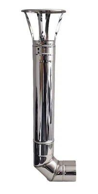 Camino Rigid Tubo Con Gomito E Cappuccio Acciaio Inox Canna Fumaria Kit Stufa - Immagine 1 di 4