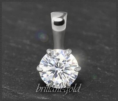 Diamant Brillant Anhänger mit 0,75ct in 585 Gold; Top Wesselton; 14K Weißgold - Bild 1 von 4
