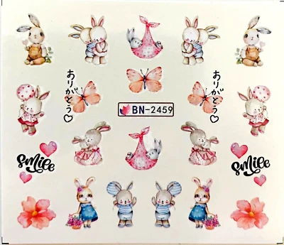MARKENLOS OSTERN Nail Art Nagel Sticker Wasser Transfer Tattoo Hase BN-2459-2809