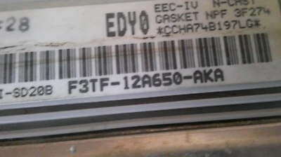 Ford F150 F250 1993 5,0 MT EDY0 ECU ECM PCM MOTOR COMPUTADOR F3TF-12A650-AKA Foto 1 de 3