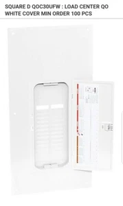 SQUARE D QOC30UFW Load Center Cover: 15.44"W x 31.06"L,Non-Vented,30 Spaces New - Picture 1 of 9