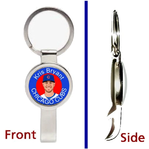 Kris Bryant Chicago Cubs Pendant or Keychain silver tone secret bottle opener Cover