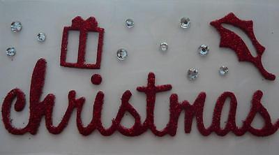2 For The Price Of 1 - Red Glitter Adhesive Chipboard Embellishment  Christmas   • 2€