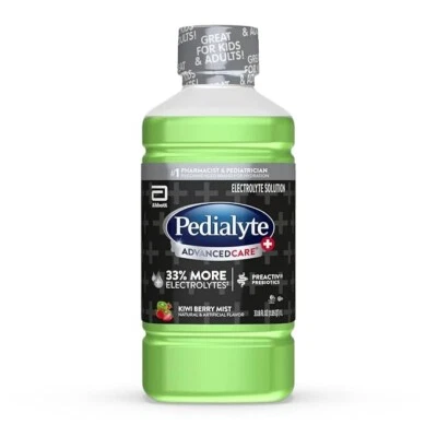 Pedialyte Advanced Care Electrolyte Solución Kiwi Berry Mist 33.8 Fl Oz Foto 1 de 4