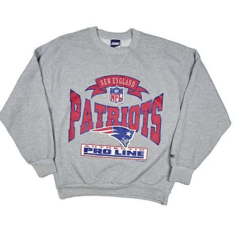 Vintage New England Patriots Sweatshirt M 1994 NFL Bike Pro Line Gray Grey USA Cover