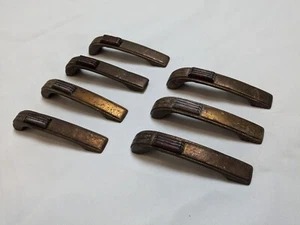 Set (7) 1940's Amber Bakelite Art Deco Waterfall Drawer Pulls - Picture 1 of 4