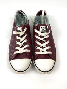 Converse Chuck Taylor All Star Dainty Ox pelle bordeaux basse da donna taglia US 10 - Foto 1 di 13