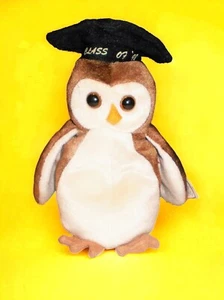 Ty Beanie Baby Wise the Owl with Graduation Cap Class of '98 1998 Grad with Tags - Picture 1 of 11