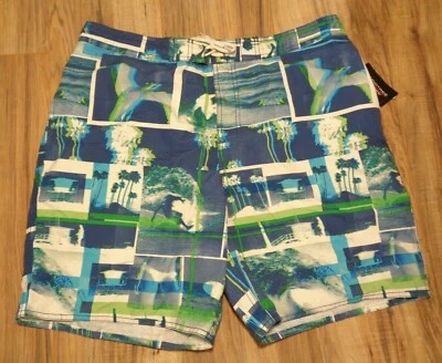 Roundtree & Yorke Size Large HYBRID PLAID New Men's Swim Trunks Board Shorts - Image 1 of 4