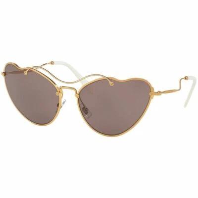 Gafas de sol Miu Miu ojo de gato doradas antiguas con lentes marrón púrpura para mujer MU55RS 7OE6X1  Foto 1 de 4