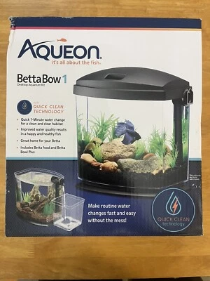 Kit de acuario Aqueon BettaBow 1 con tecnología de limpieza rápida negro (1 galón) Foto 1 de 4