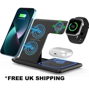 Wireless Charger, 3 in 1 Charging Station for iPhone, iWatch and AirPods - Picture 1 of 18