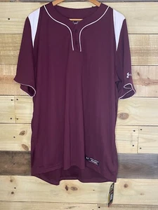 Under Armour Mens XL Mesh Team Baseball/Softball Henley Shirt NEW With Tags - Picture 1 of 8