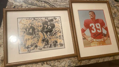YA Tittle Hugh McElhenny SIGNED 11x14 Photo SF 49ers Framed 2 Photos - Image 1 of 4