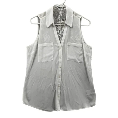 Camisa Top Express Portofino Para Mujer Mediana Encaje Sin Mangas Transparente Ajustada Foto 1 de 4