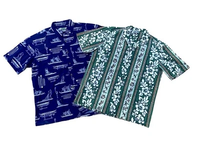 Lote de 2 Camisas Hawaianas Vintage Hombre Talla Grande Royal Creations Hawaiian Islands Foto 1 de 4