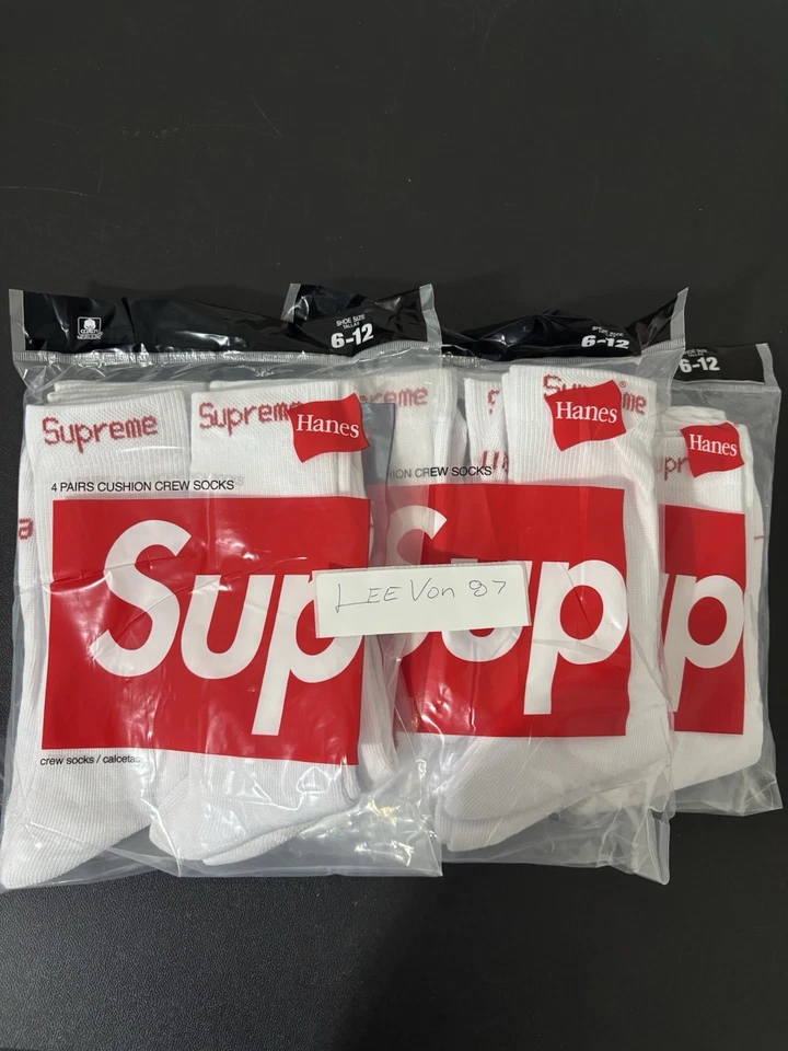 Hanes Supreme x Crew Socks Men, White, Size 6-12, 4 pack 8 Socks - Image 1 of 1