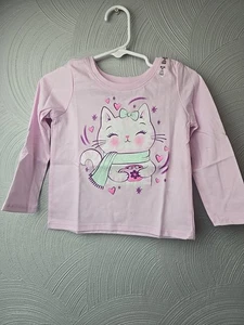 TCP Baby Girls Cute Cats Lightweight Long Sleeve Shirt, Pink 18-24M NWT - Picture 1 of 3