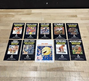 Lot of 10 Vintage 1977-81 Atari 2600 Game Program Instructions Manual Pac Man - Picture 1 of 8