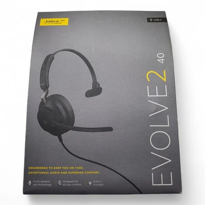 Jabra Evolve2 40 USB-C Wired Headset – New Sealed – Pro Audio Quality - Image 1 of 4
