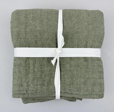 Pottery Barn KING Sham Loden Verde Pick Stitch Cubierta Mezcla de Lino 36x20 Nueva Decoración Foto 1 de 4