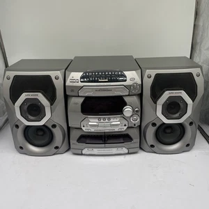 Panasonic SA-AK27 5 CD'S Wechsler Dual Tape Stereoanlage OHNE FERNBEDIENUNG BESCHREIBUNG LESEN - Bild 1 von 9