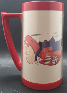 Tazza birra vintage THERMO-SERV di West Bend Budweiser BUD MAN plastica Stein USA - Foto 1 di 8