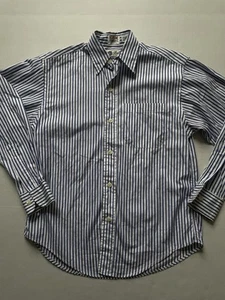 Babe Didrikson Shirt Womens 4 Blue Striped Sea Island Cotton Oversized USA Made - Picture 1 of 7