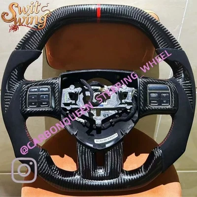 Volante superior plano de fibra de carbono para Dodge Charger Challenger 2011-2014YS Foto 1 de 2